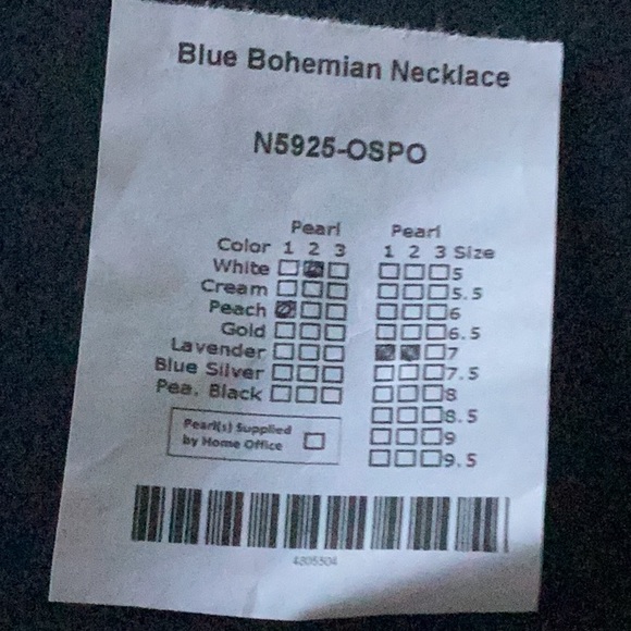 🦪 Vantel Pearls Blue Bohemian Necklace N5925 - Picture 2 of 3